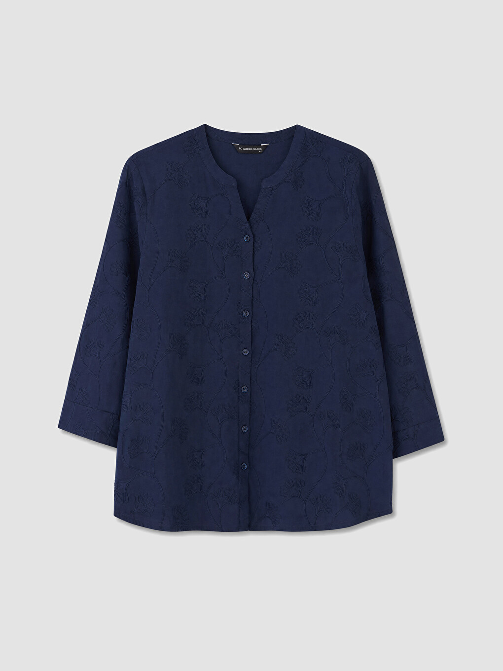 Notch Neck Embroidered Blouse-4