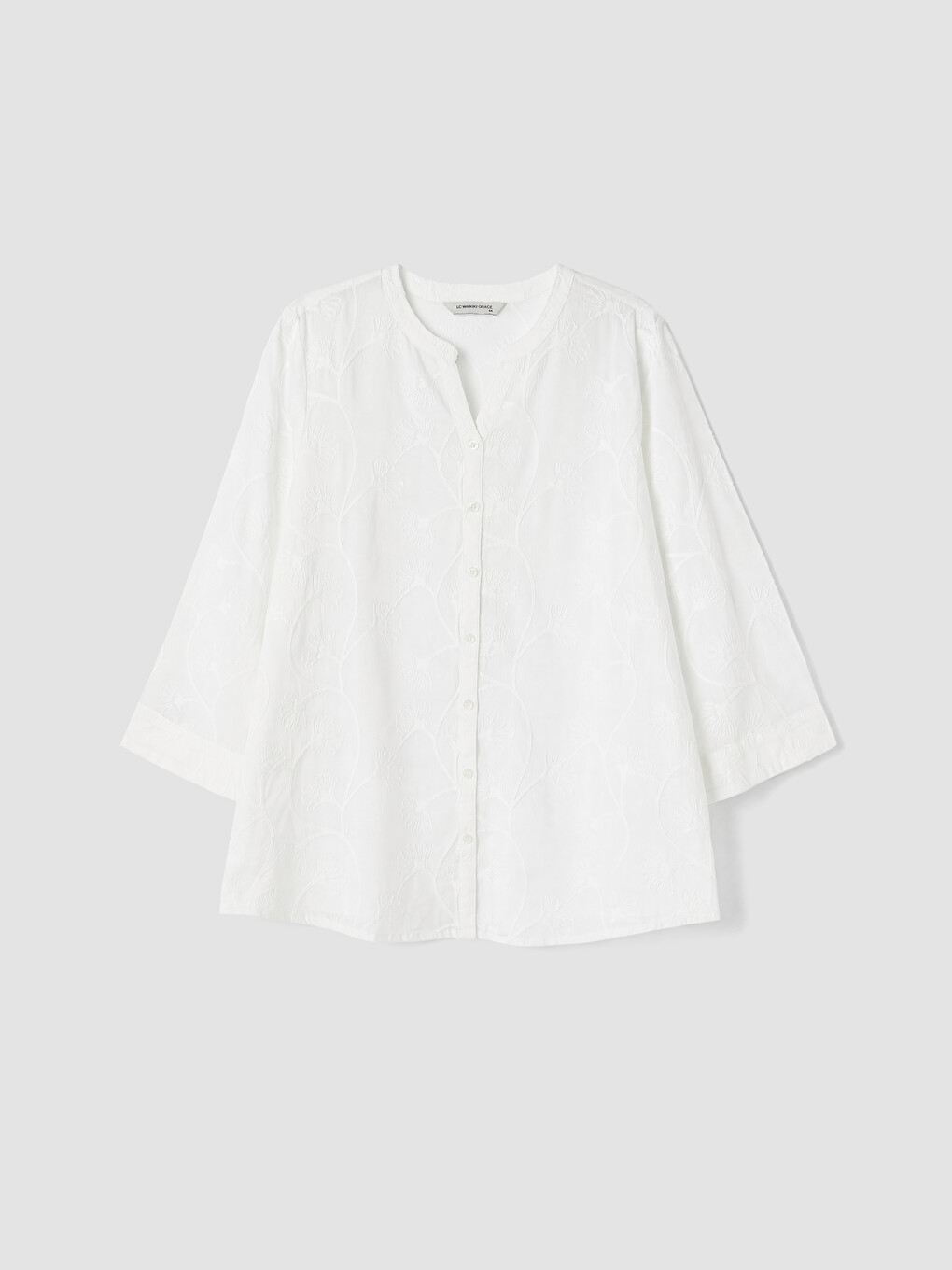 Notch Neck Embroidered Blouse-4
