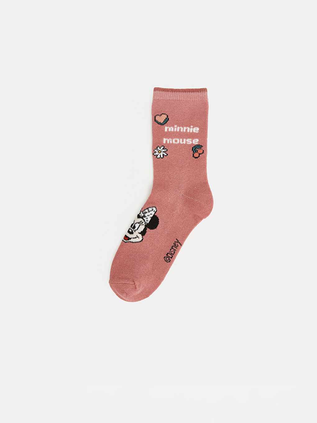 Pembe 5'li Minnie Mouse Kız Çocuk Soket Çorap-4