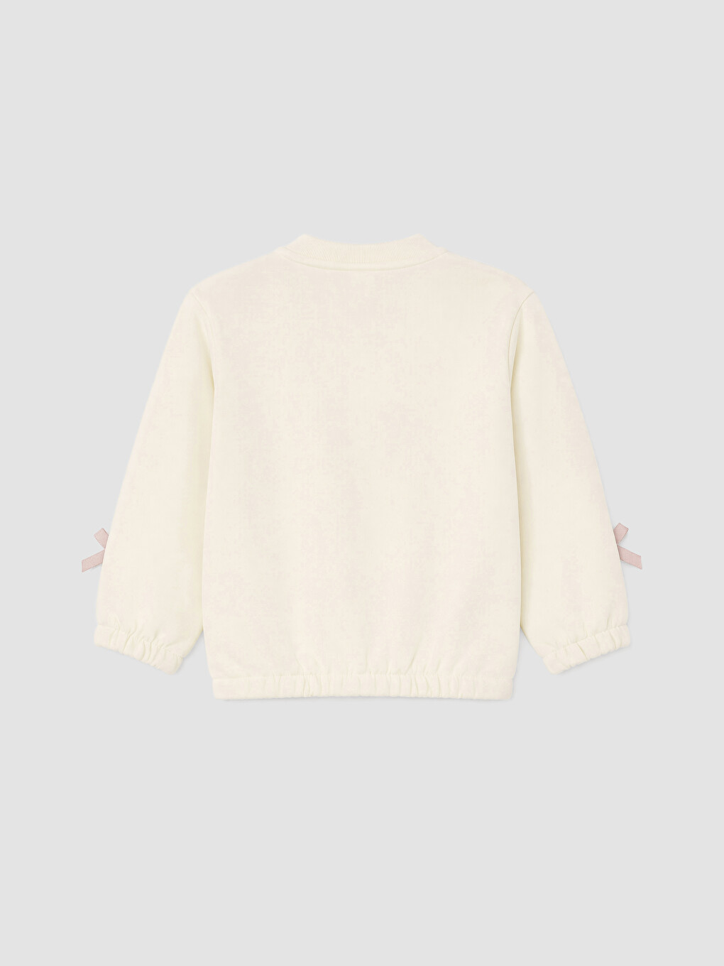 Ekru Bisiklet Yaka Kız Çocuk Fermuarlı Sweatshirt-2