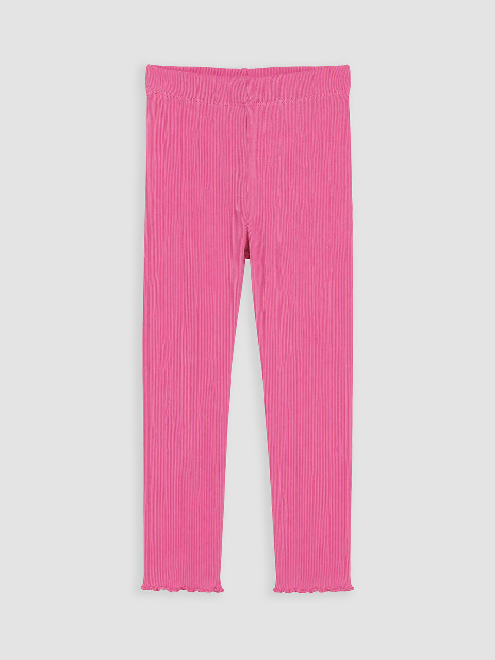 Girls' Ribbed Ruffled Leggings-2