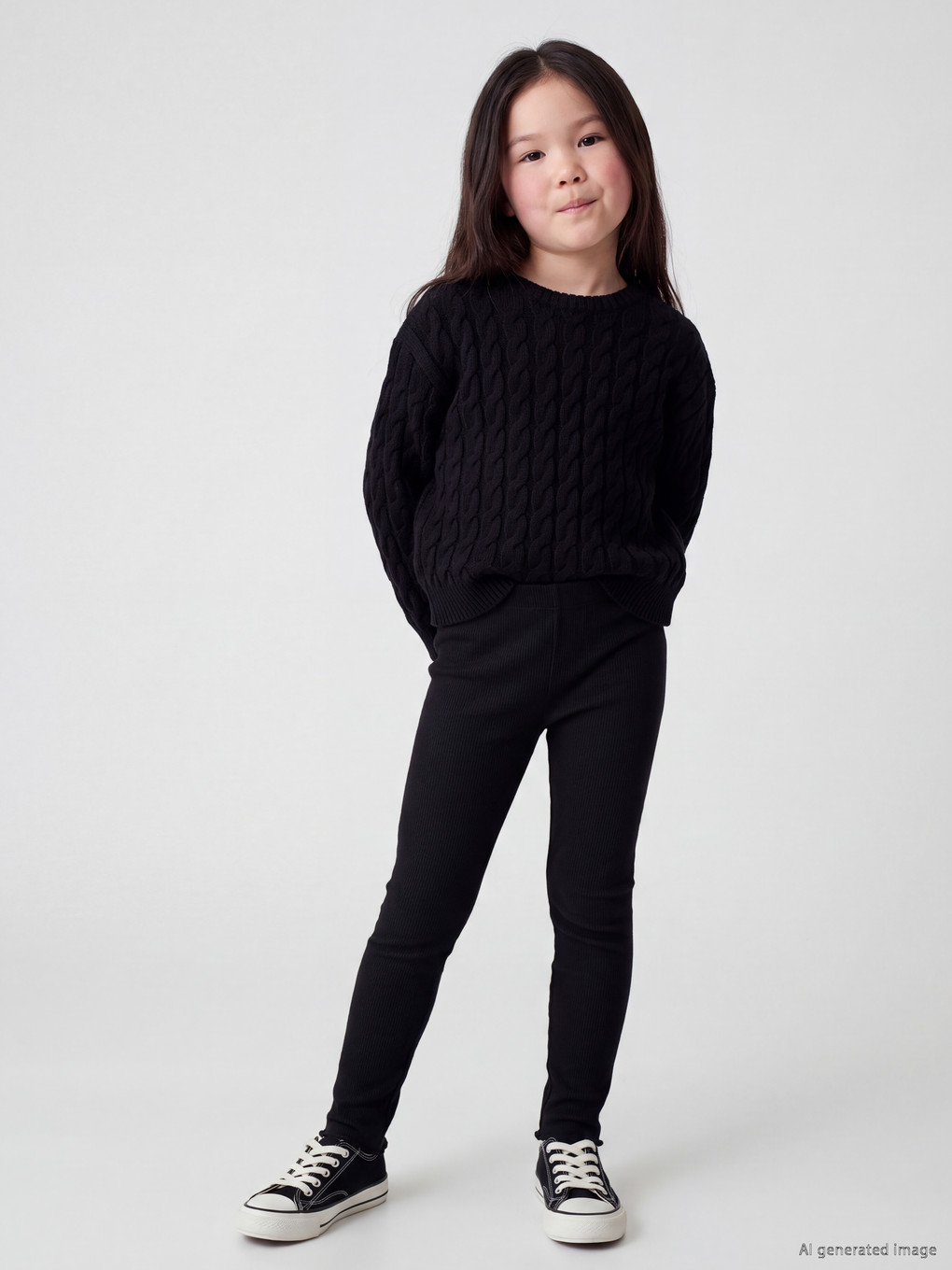  Normal Waist Ruffled Hem Girls' Leggings
