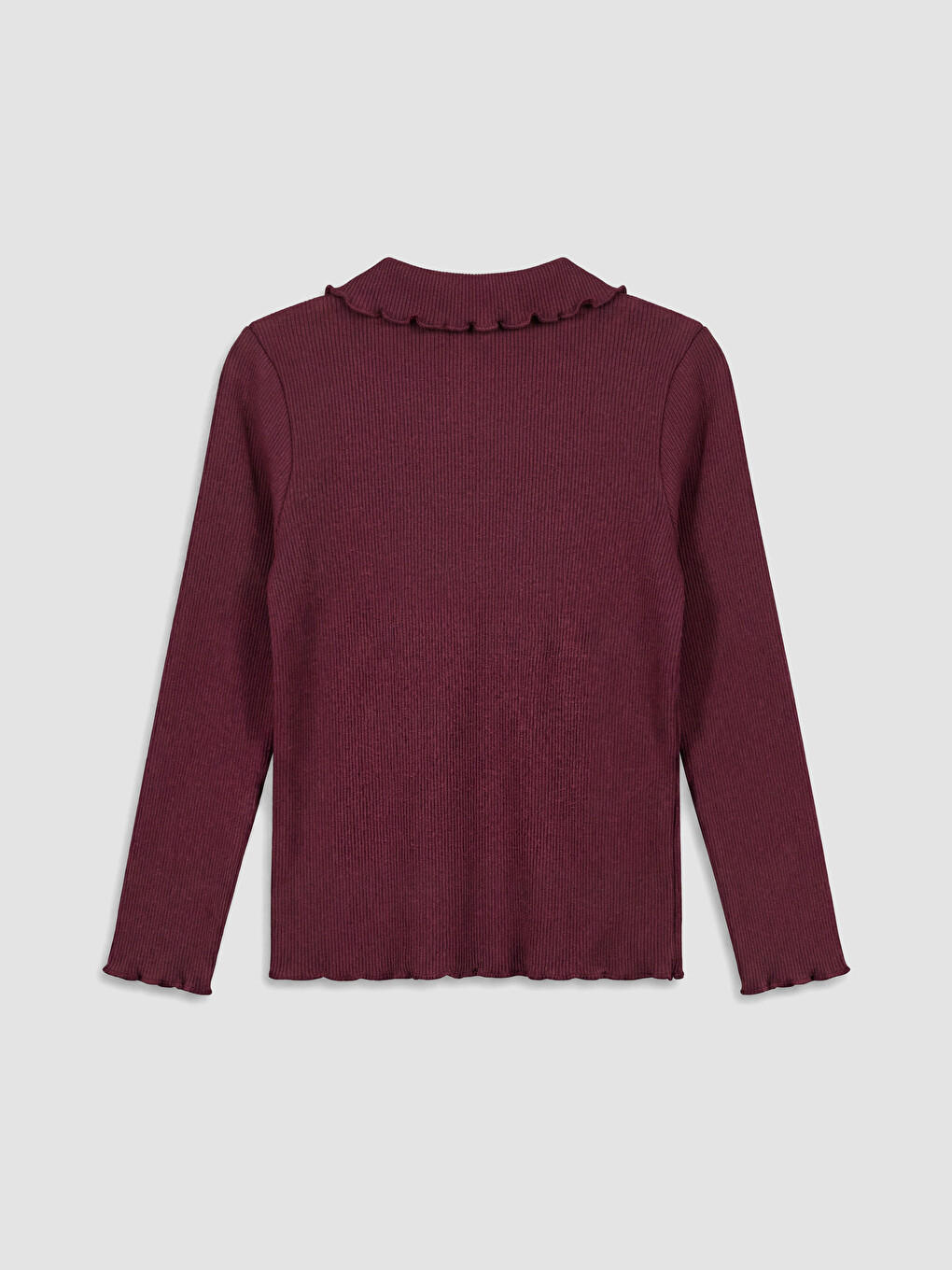 Bordo Bebe Yaka Kız Çocuk Tişört-1