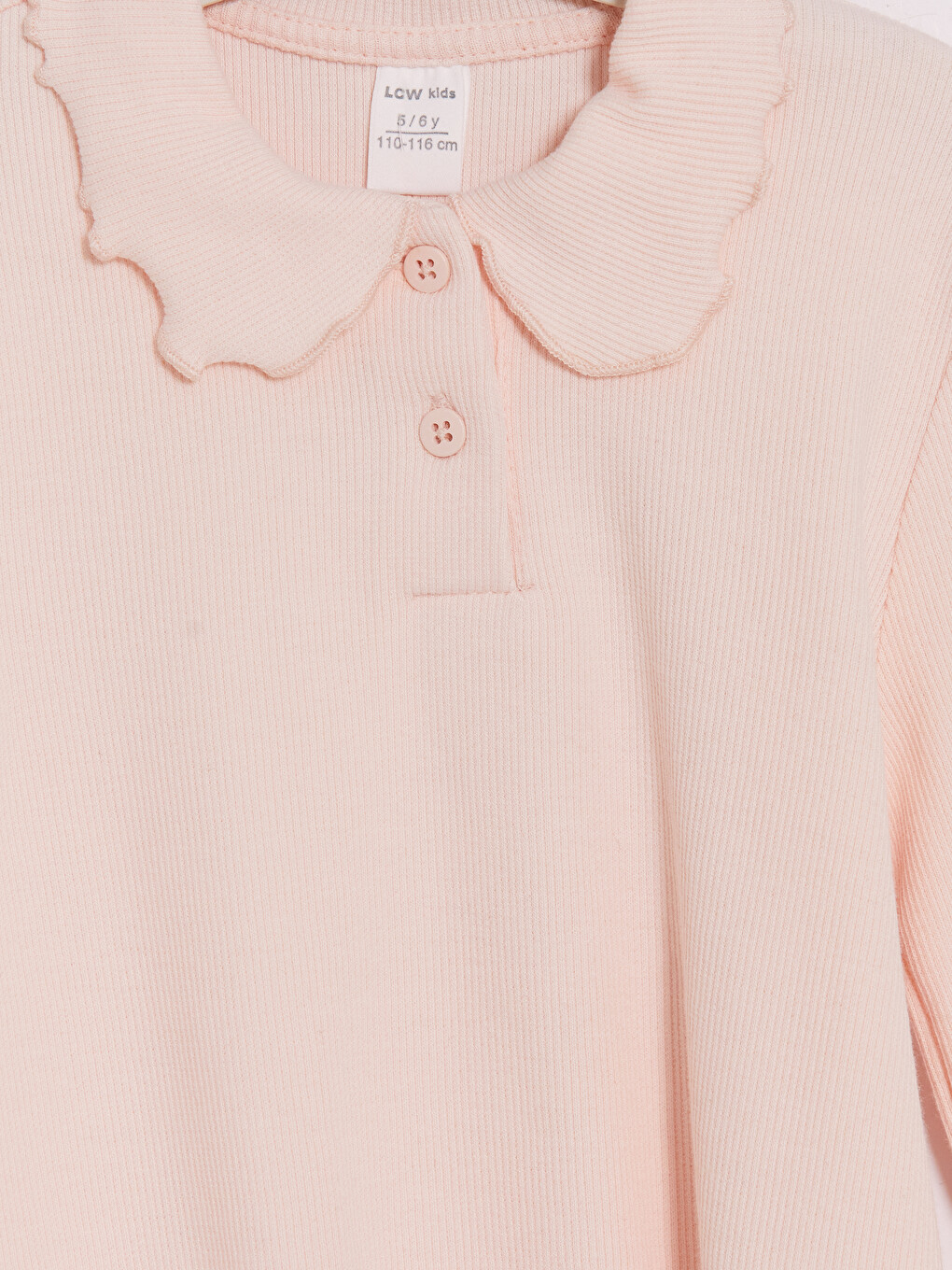 Pembe Bebe Yaka Kız Çocuk Tişört-2
