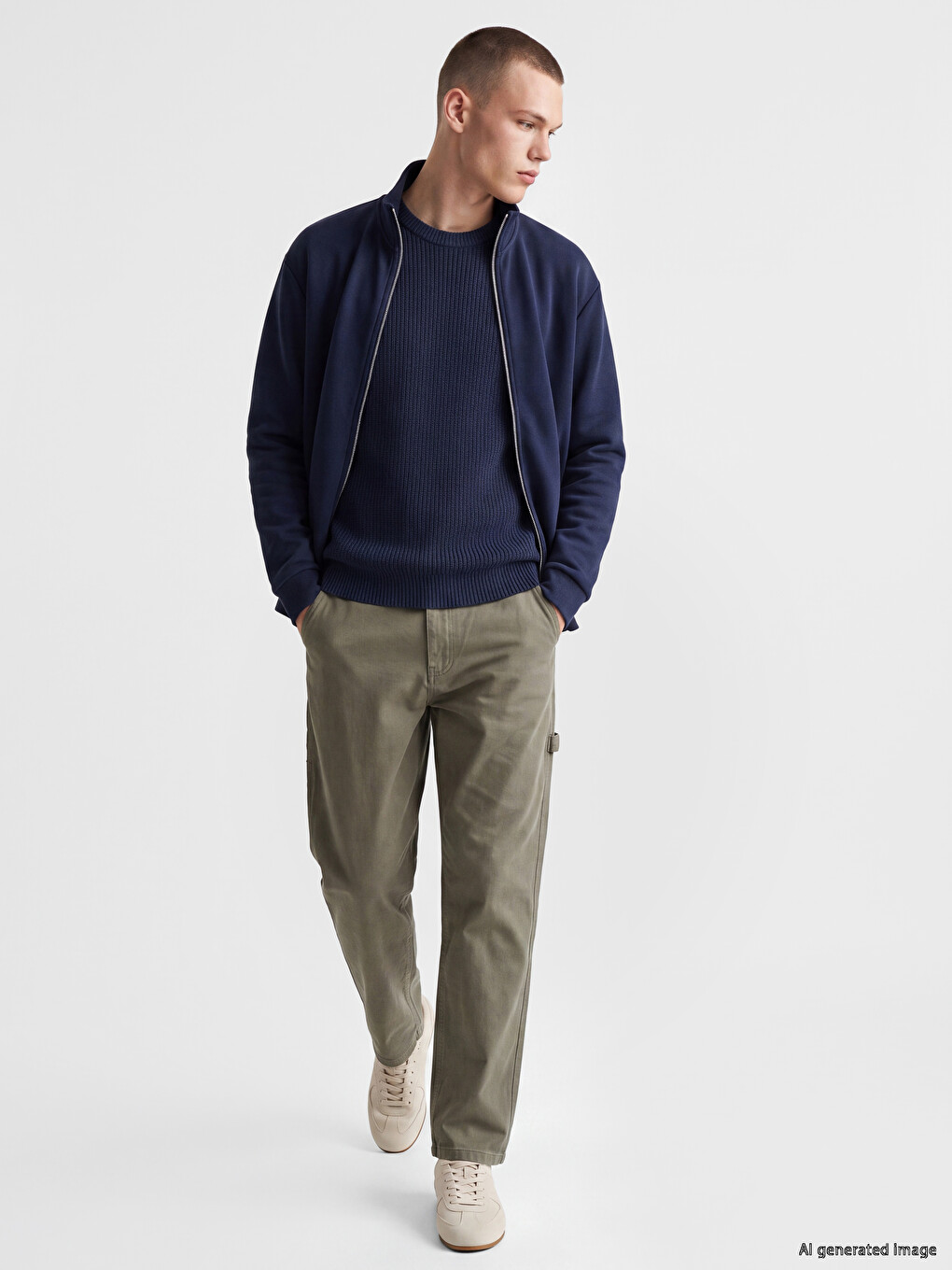 Loose Fit Men's Zip-up Sweatshirt-1