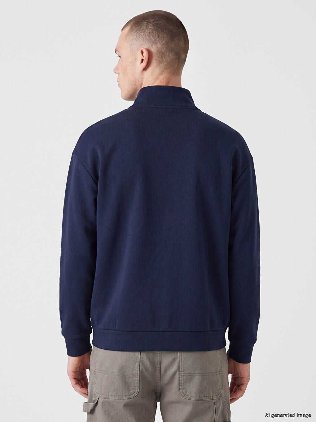 Loose Fit Men's Zip-up Sweatshirt-3