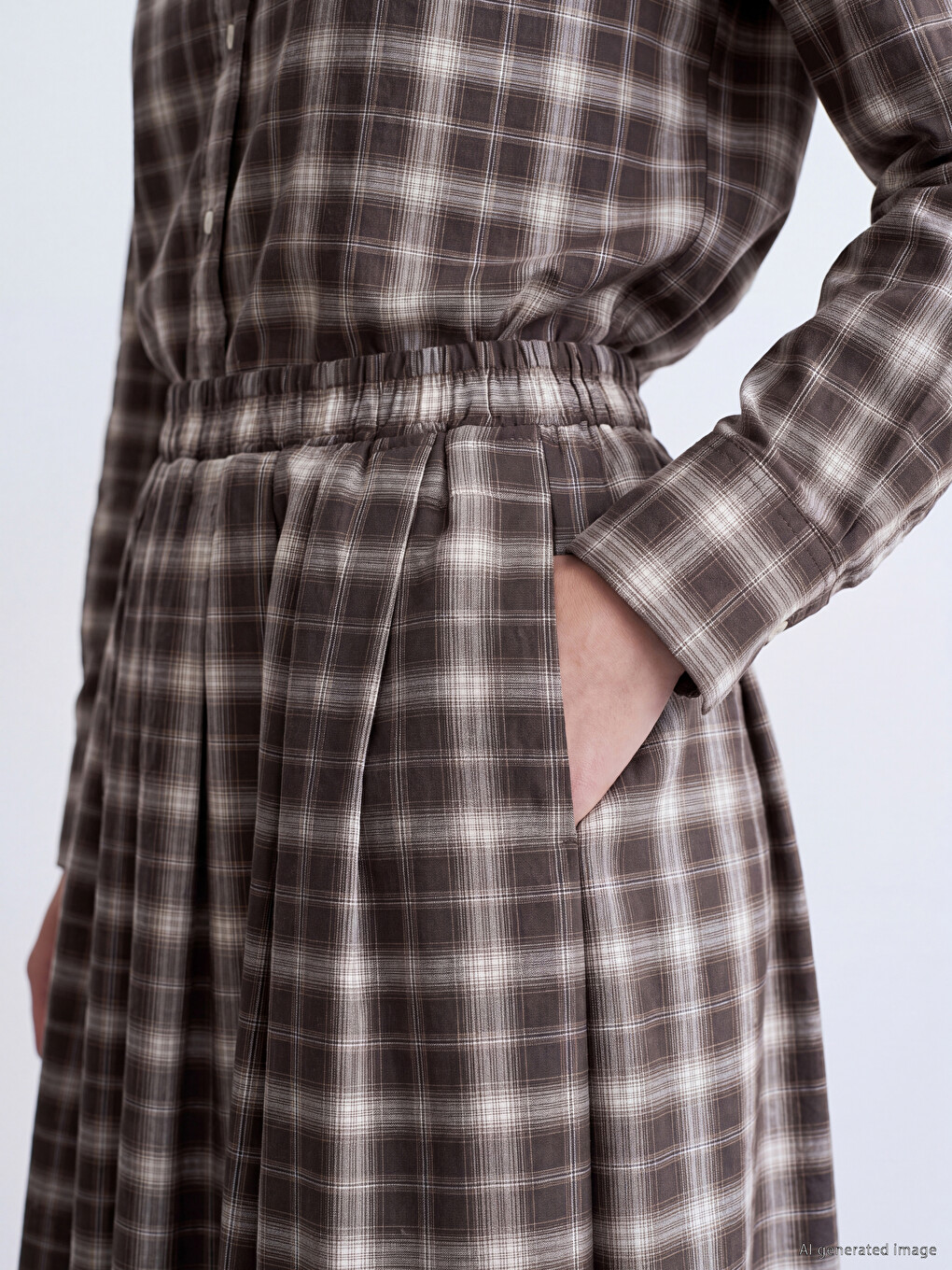 Plaid Patterned A Cut Women's Skirt-3