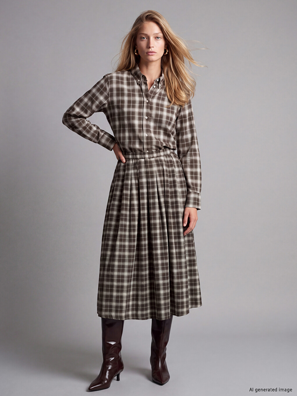 Plaid Patterned A Cut Women's Skirt