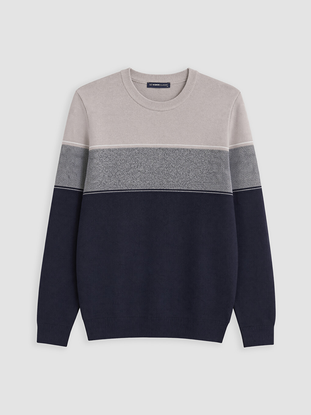 Crew Neck Striped Men's Knitwear Sweater