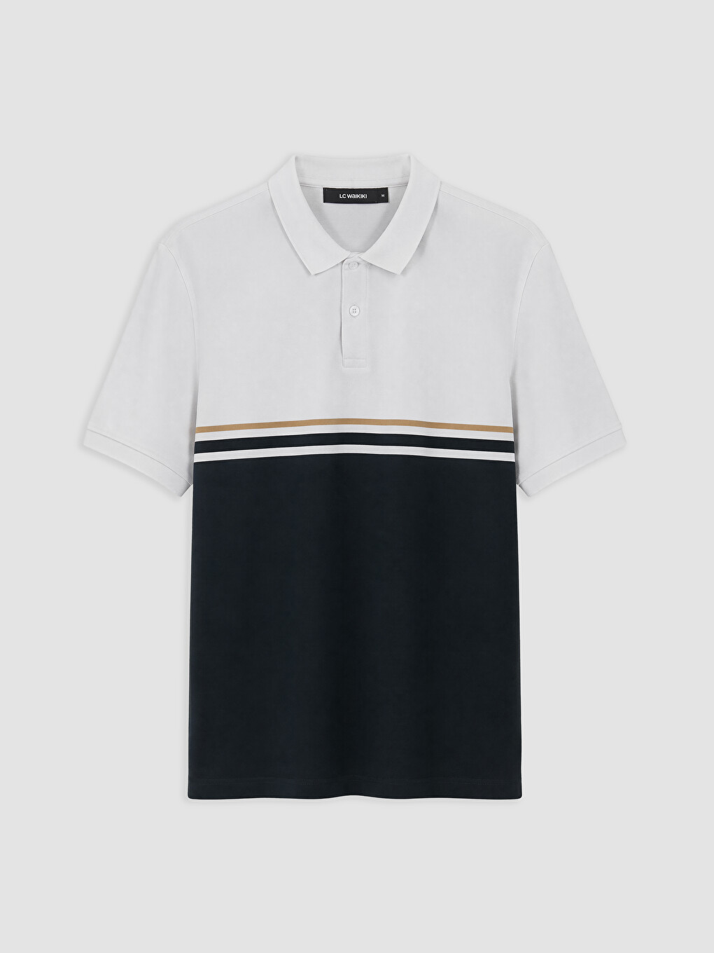 Polo Collar Color Blocked Standard Fit Men's T-shirt-3