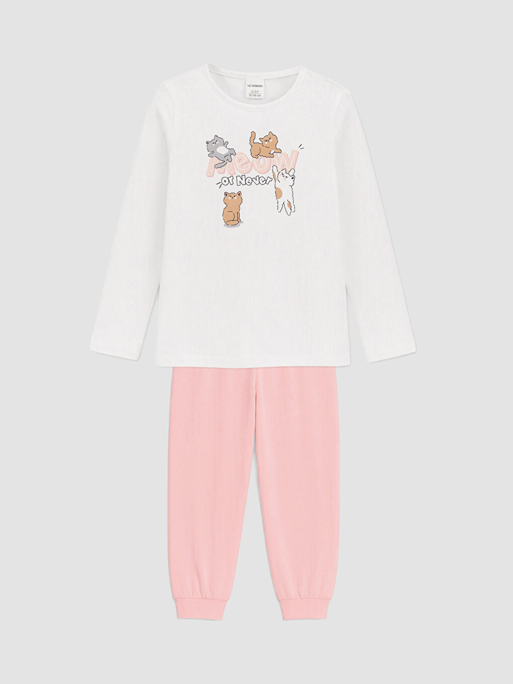 Pembe Baskılı Kız Çocuk Pijama Takımı
