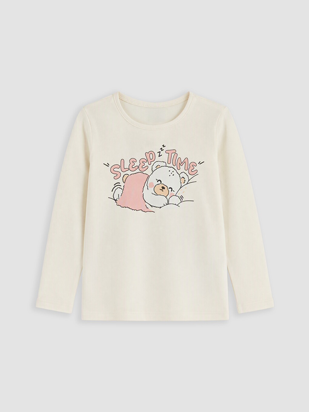Pembe Baskılı Kız Çocuk Pijama Takımı-1