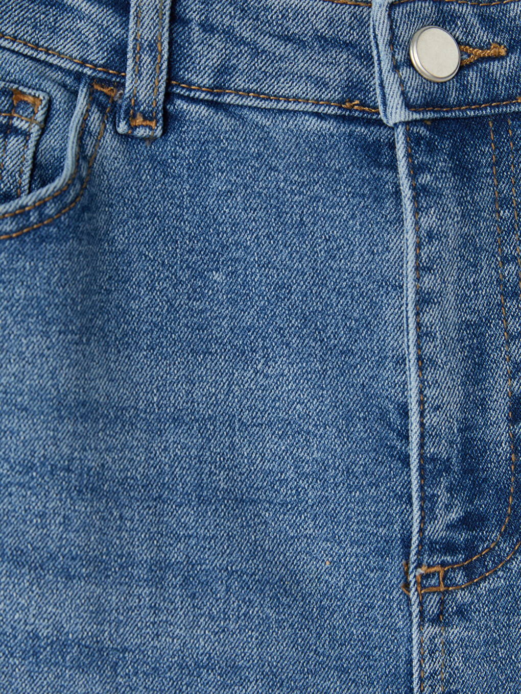 İndigo Yüksek Bel Wideleg Kadın Jean Pantolon-5