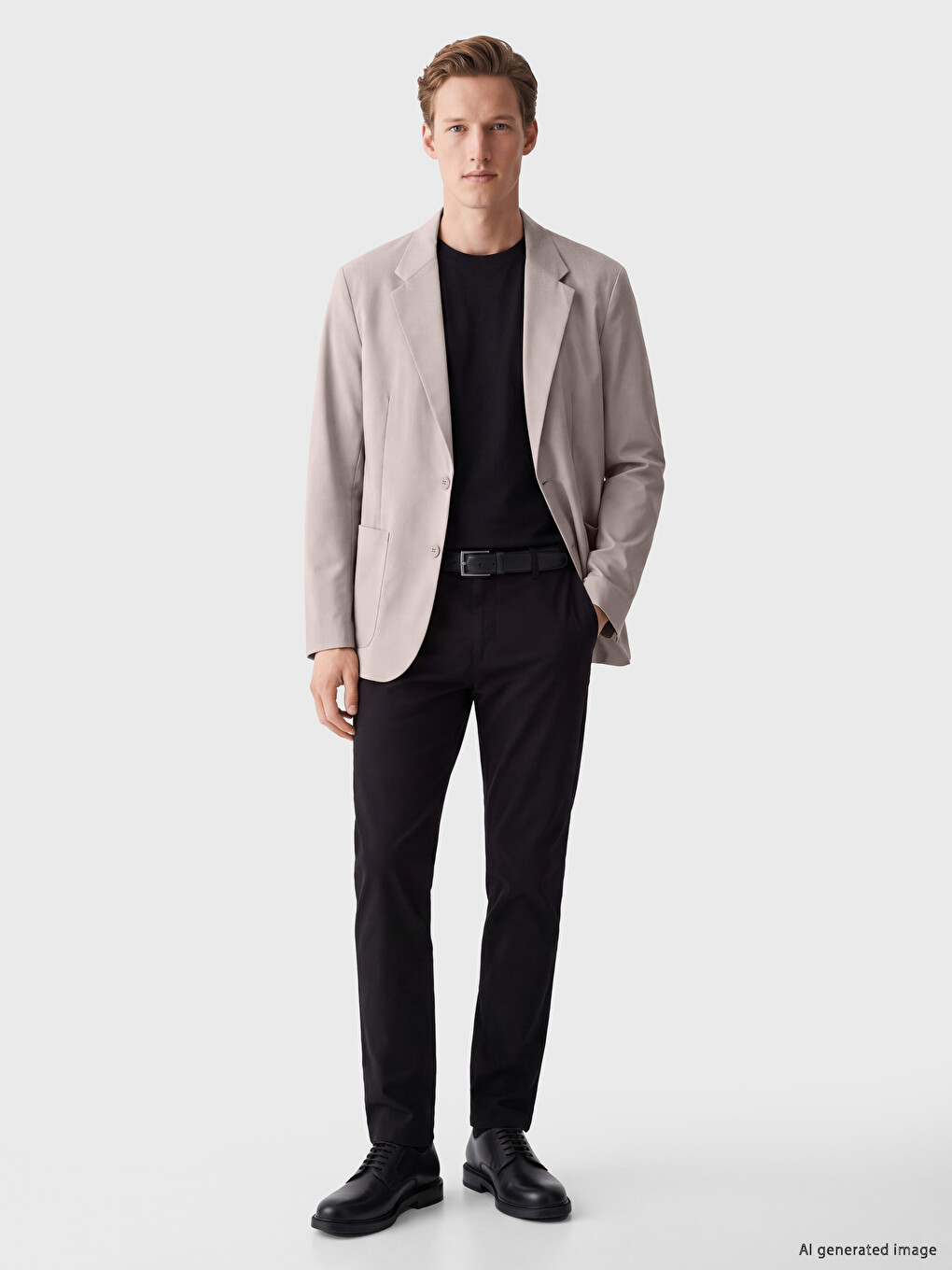 Bej Regular Fit Erkek Blazer Ceket-1