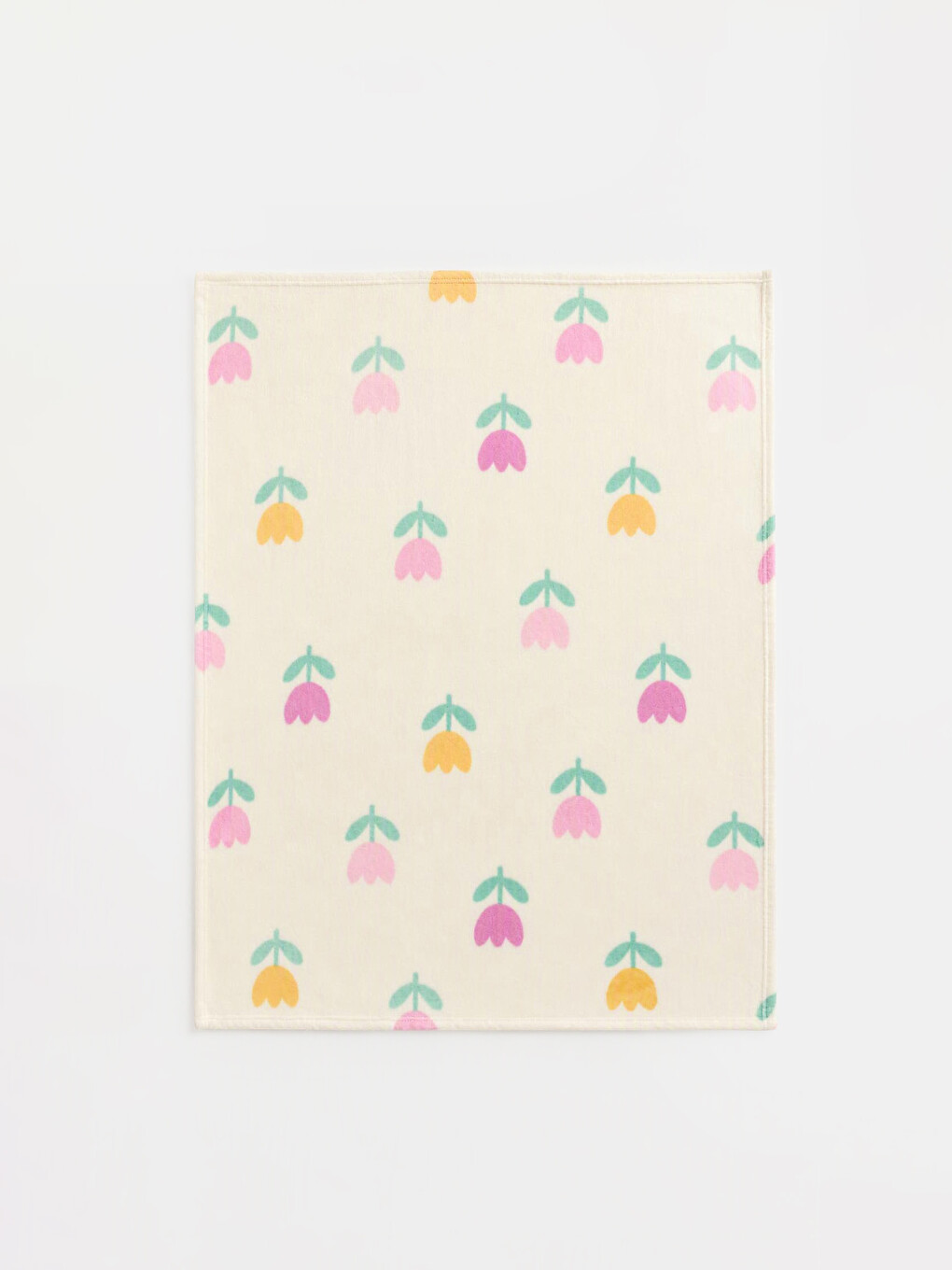 Floral Printed Plush Blanket 80x100 Cm-1