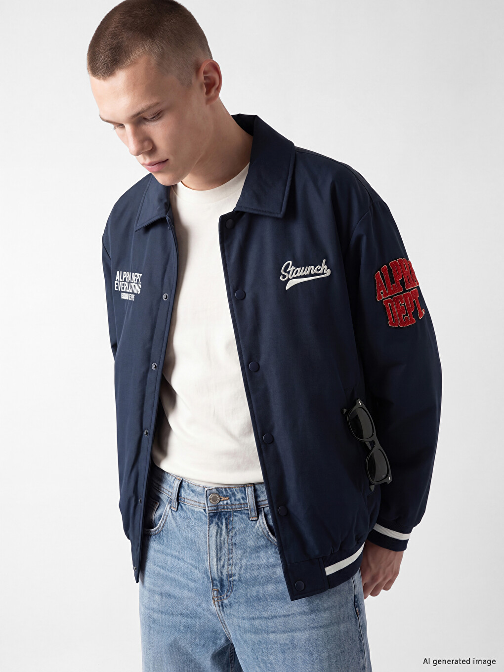 Mann Dunkelblau Jacke-1