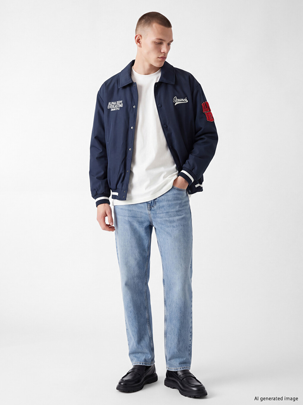 Mann Dunkelblau Jacke-2
