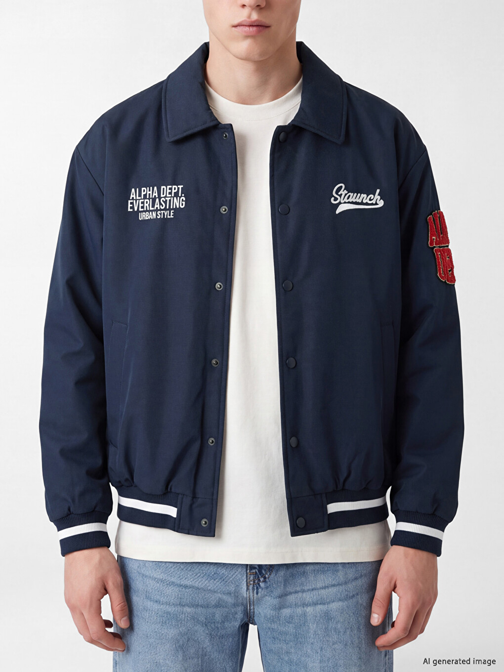 Mann Dunkelblau Jacke-3