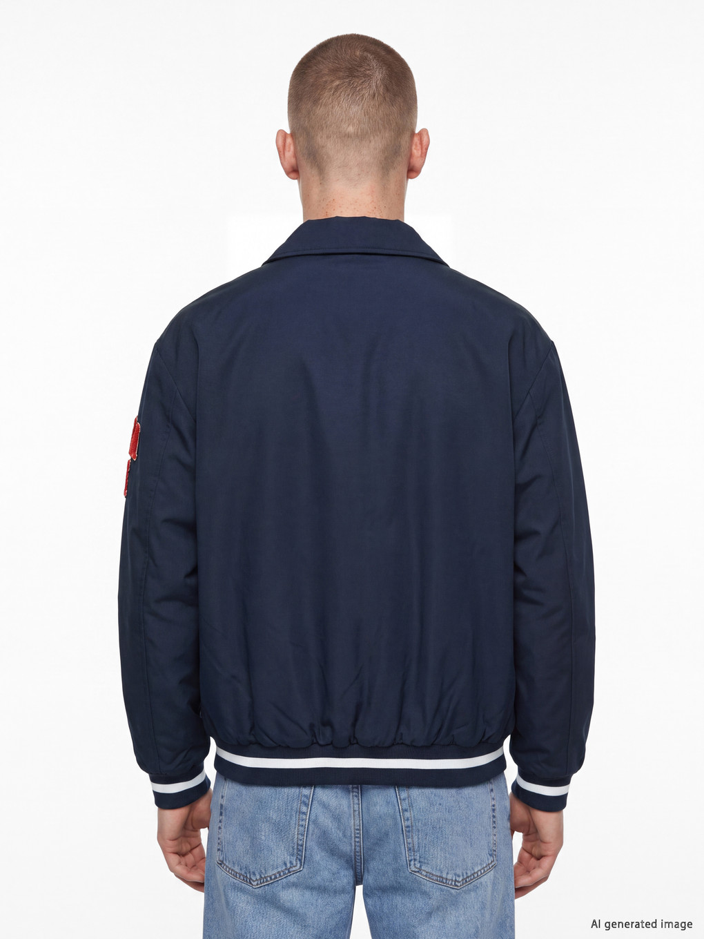 Mann Dunkelblau Jacke-4
