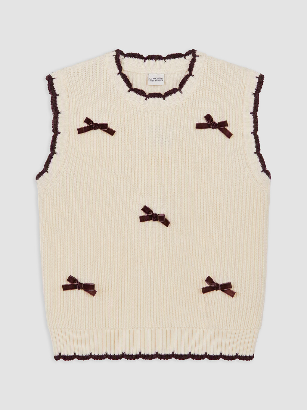 Girl Ecru Sweater Vest