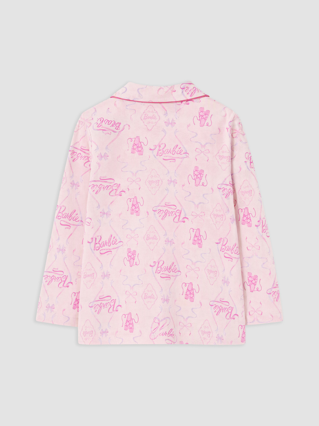 Pembe Barbie Baskılı Kız Çocuk Pijama Takım-2