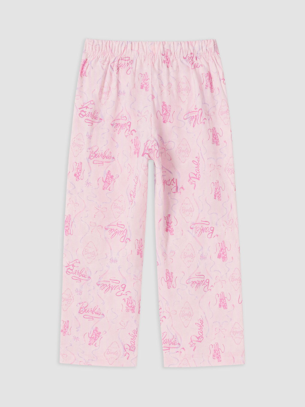 Pembe Barbie Baskılı Kız Çocuk Pijama Takım-4