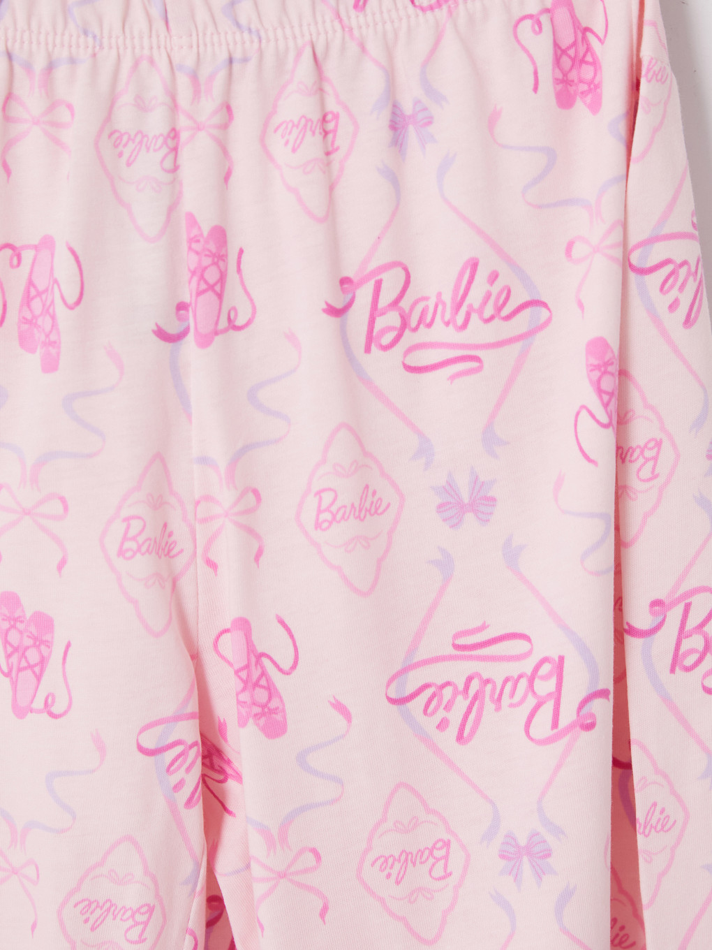 Pembe Barbie Baskılı Kız Çocuk Pijama Takım-6