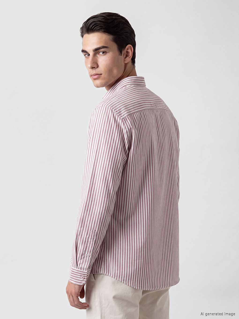 Regular Fit Striped Oxford Men's Shirt-2