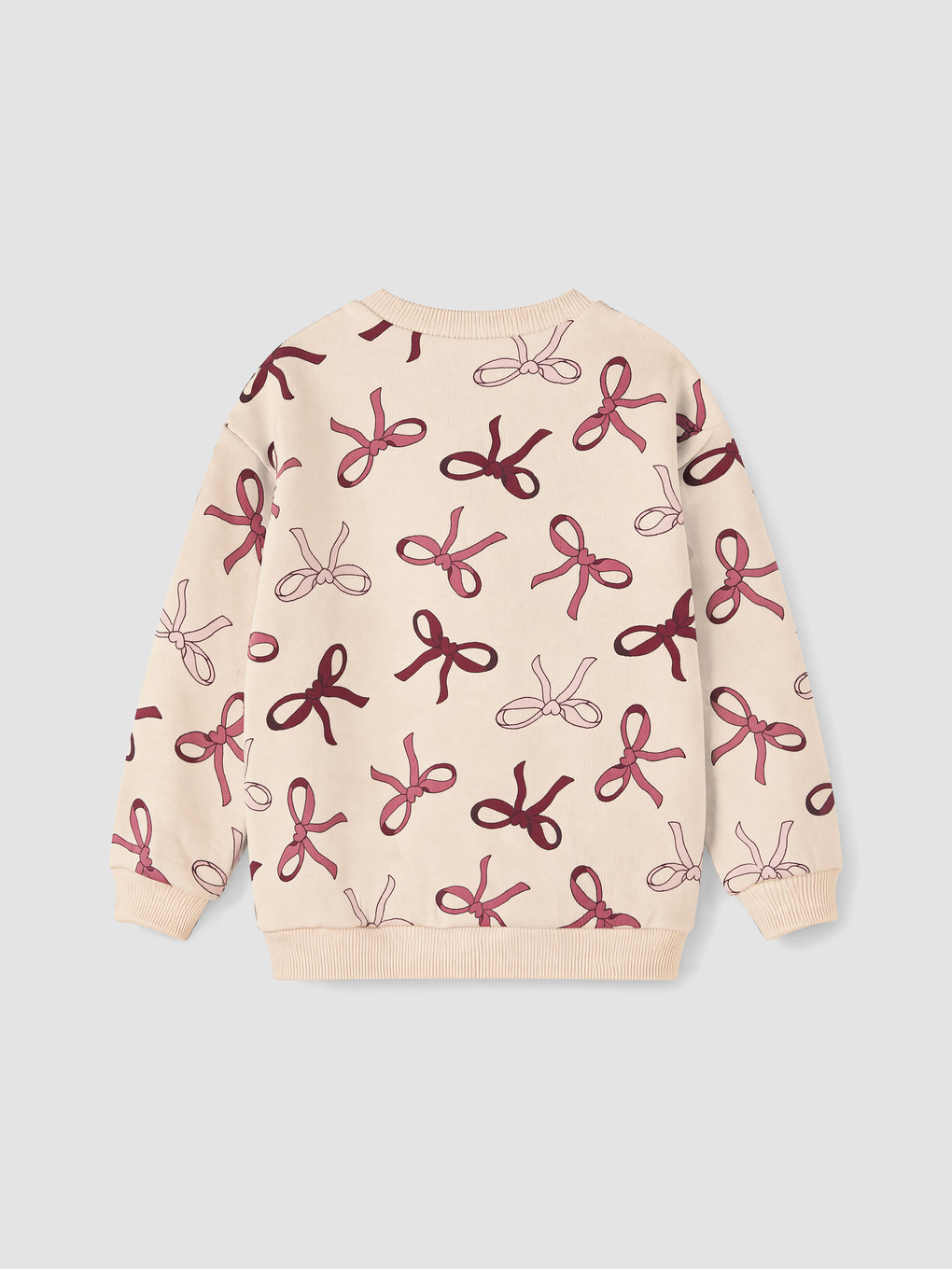 Ekru Baskılı Kız Çocuk Kalın Sweatshirt-2
