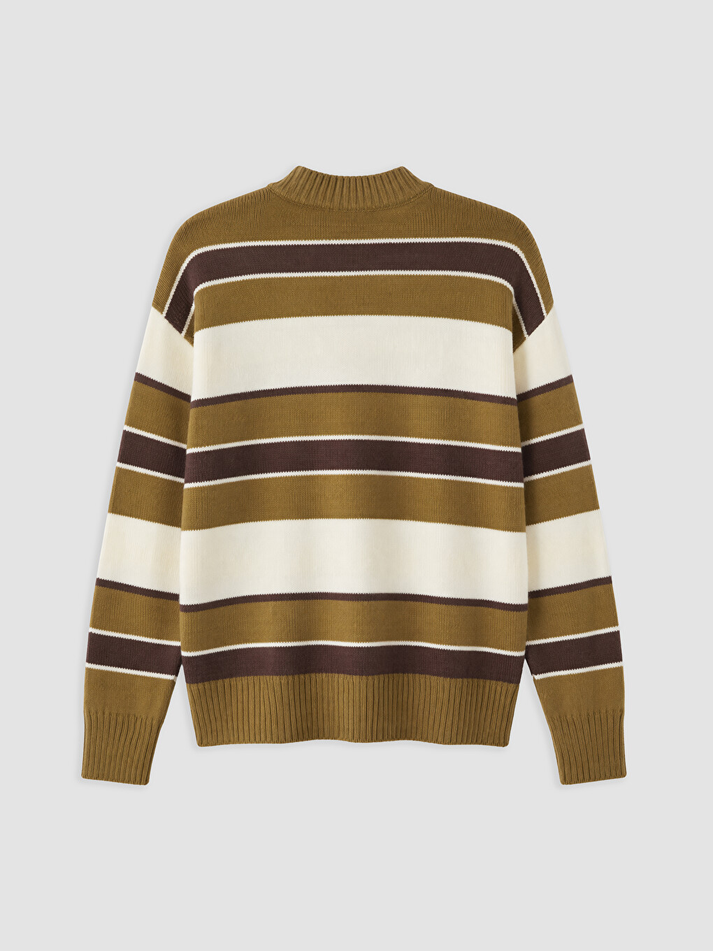 Mock Turtleneck Striped Women's Knitwear Tunic-5