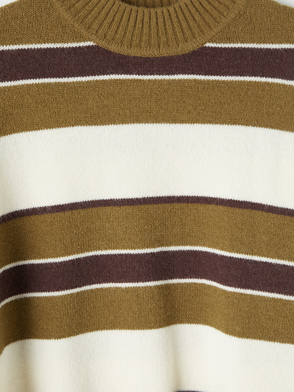 Mock Turtleneck Striped Women's Knitwear Tunic-6