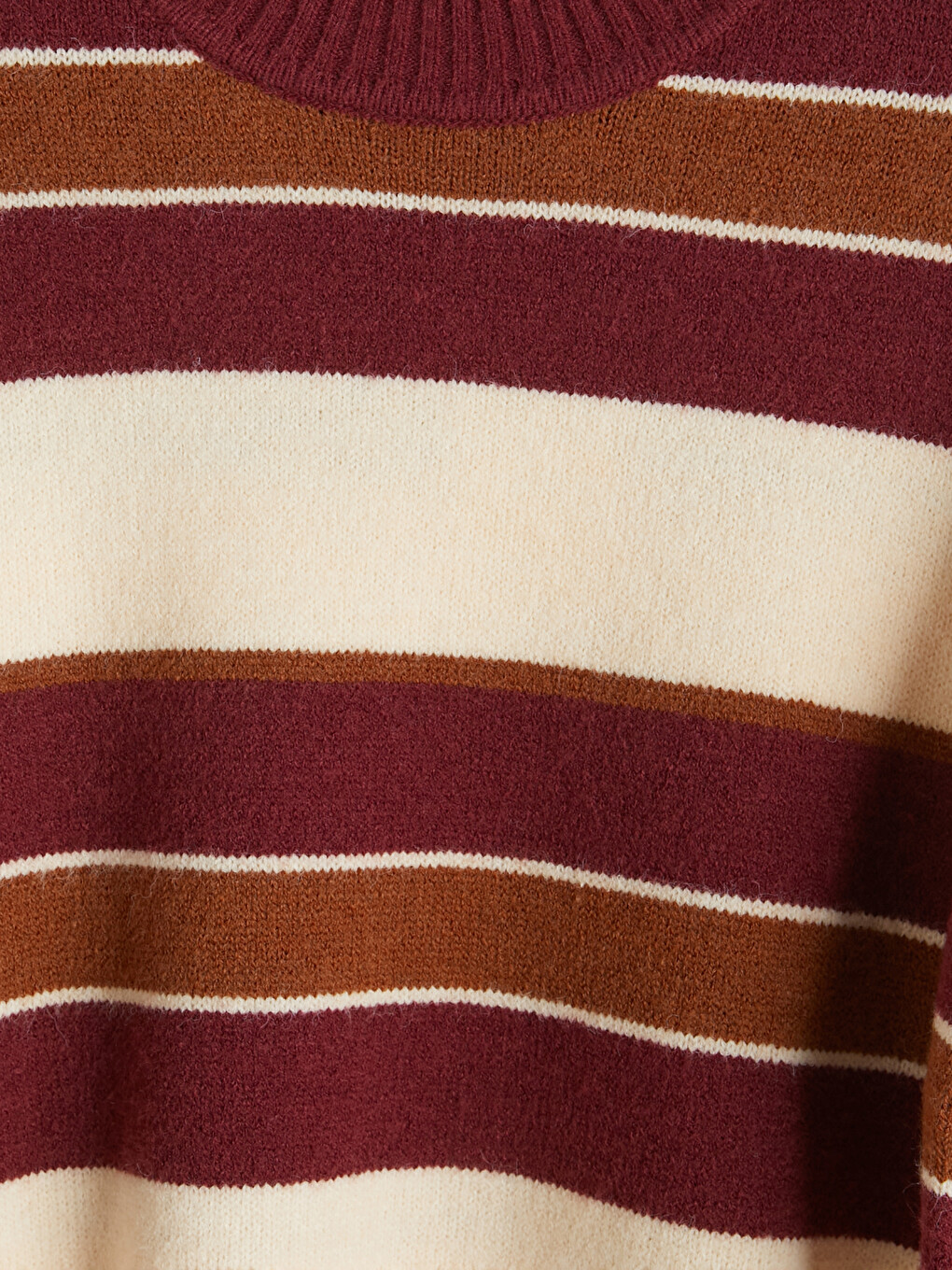 Mock Turtleneck Striped Women's Knitwear Tunic-5