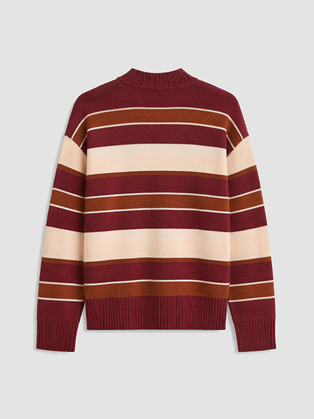 Mock Turtleneck Striped Women's Knitwear Tunic-6