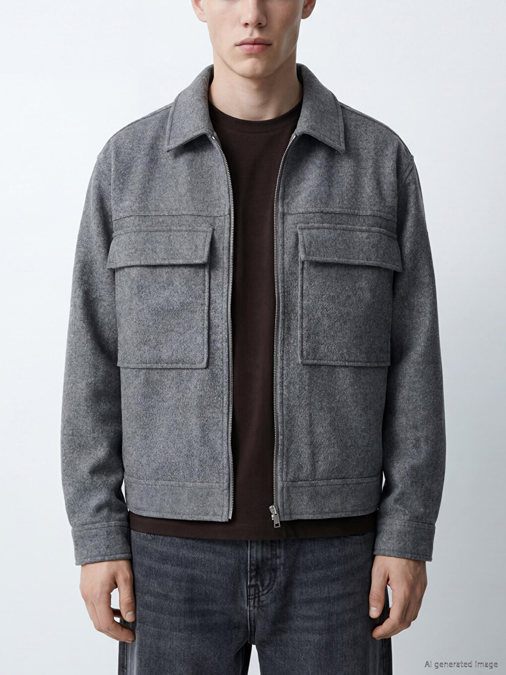 Man Anthracite Overshirt-2
