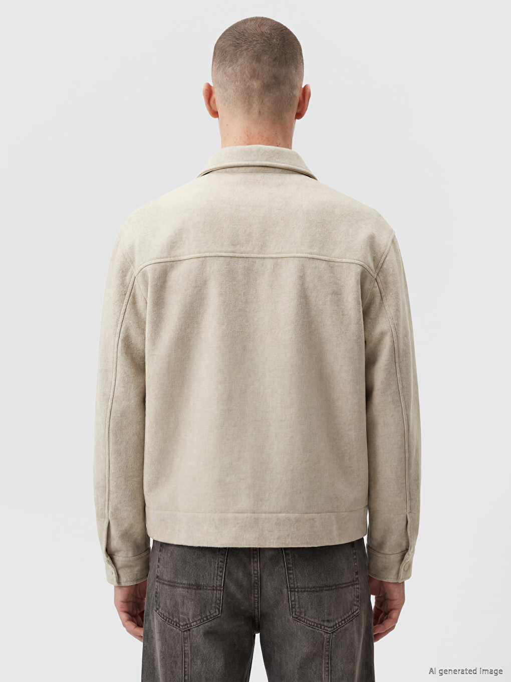 Man Beige Overshirt-3