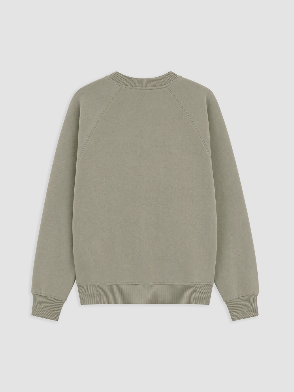 Haki Bisiklet Yaka Baskılı Erkek Sweatshirt-1