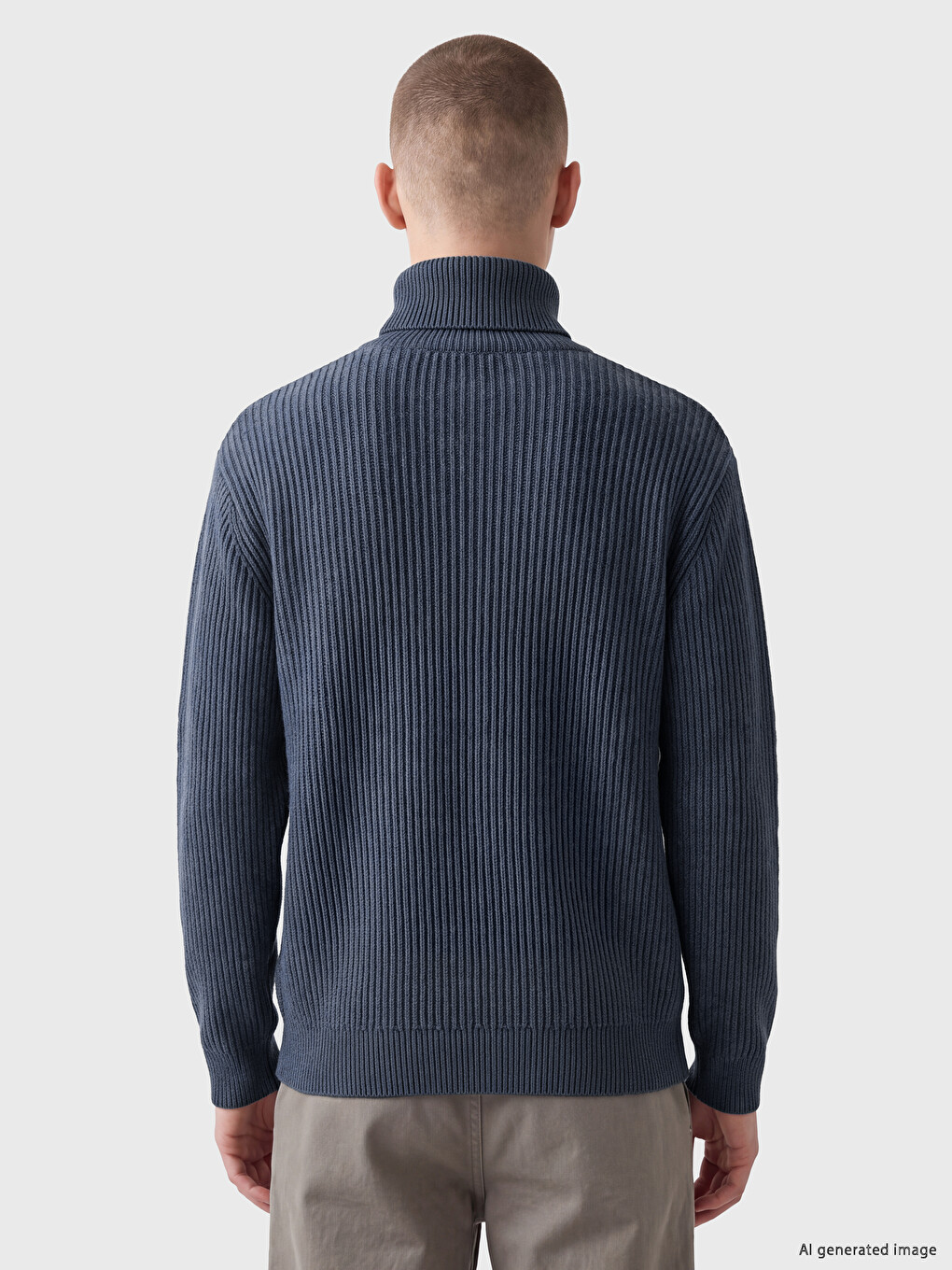 Stand Collar Men's Knitwear Sweater-3