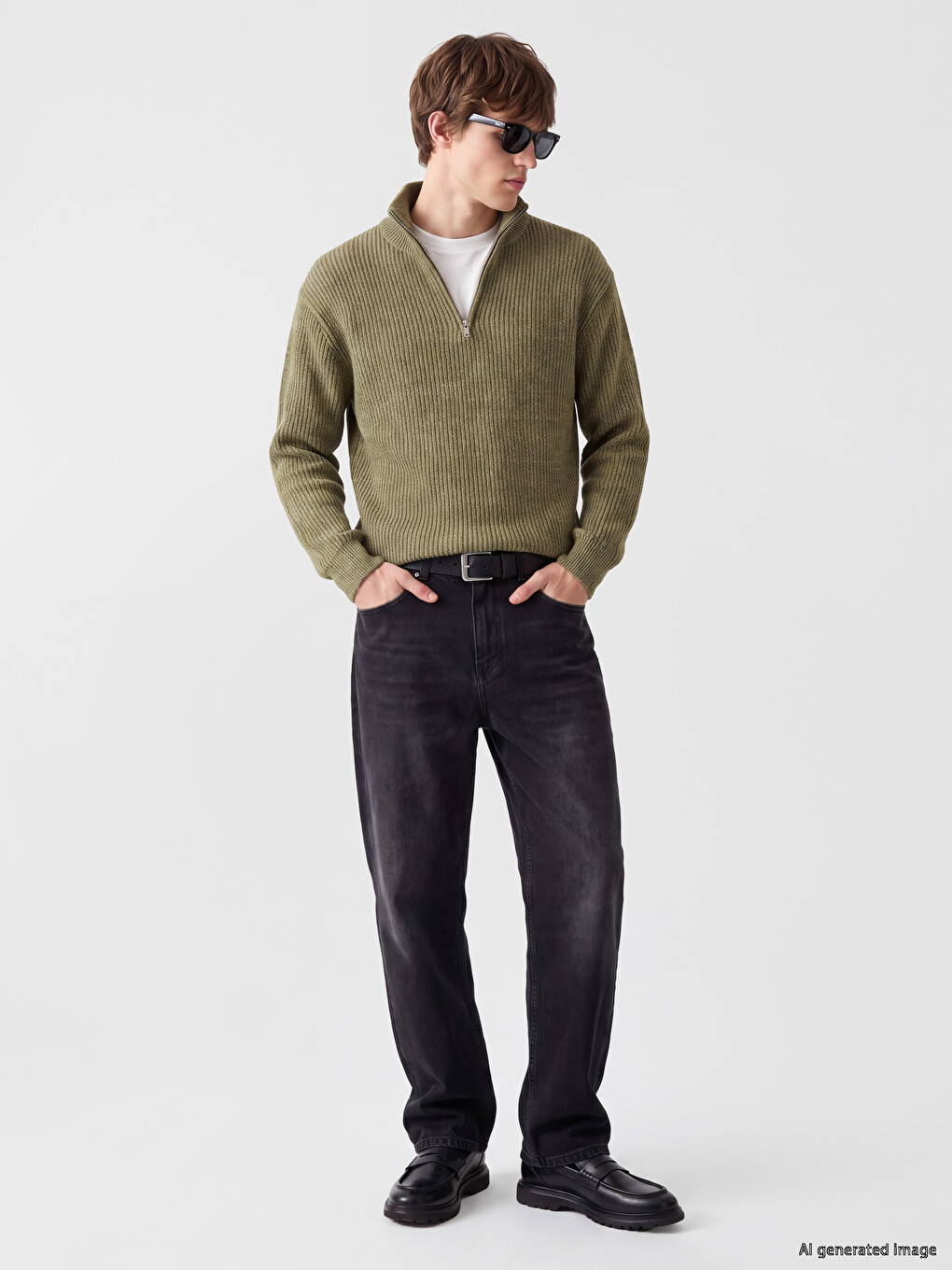 Mock Neck Men's Knitwear Sweater-1