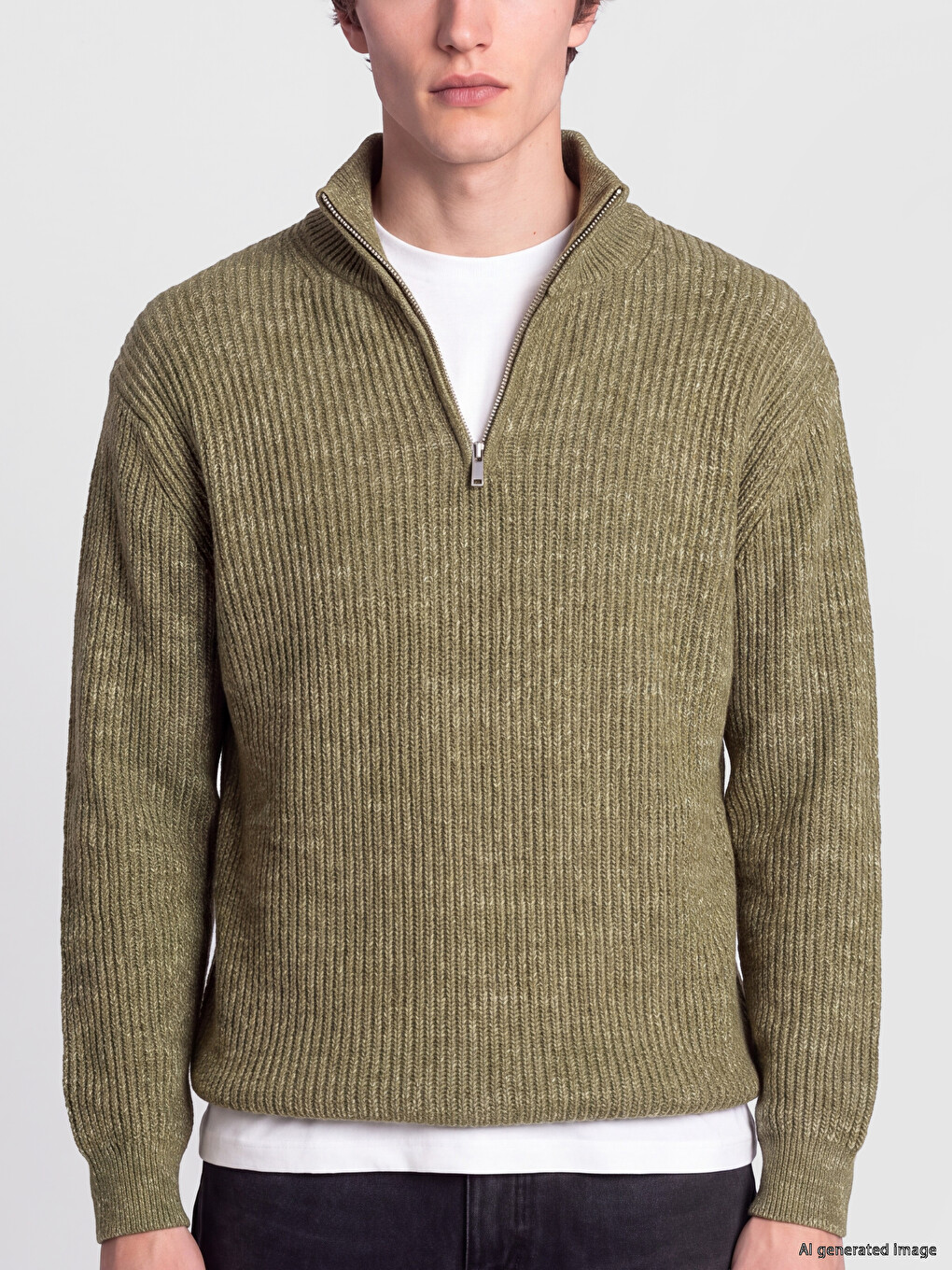 Mock Neck Men's Knitwear Sweater-2