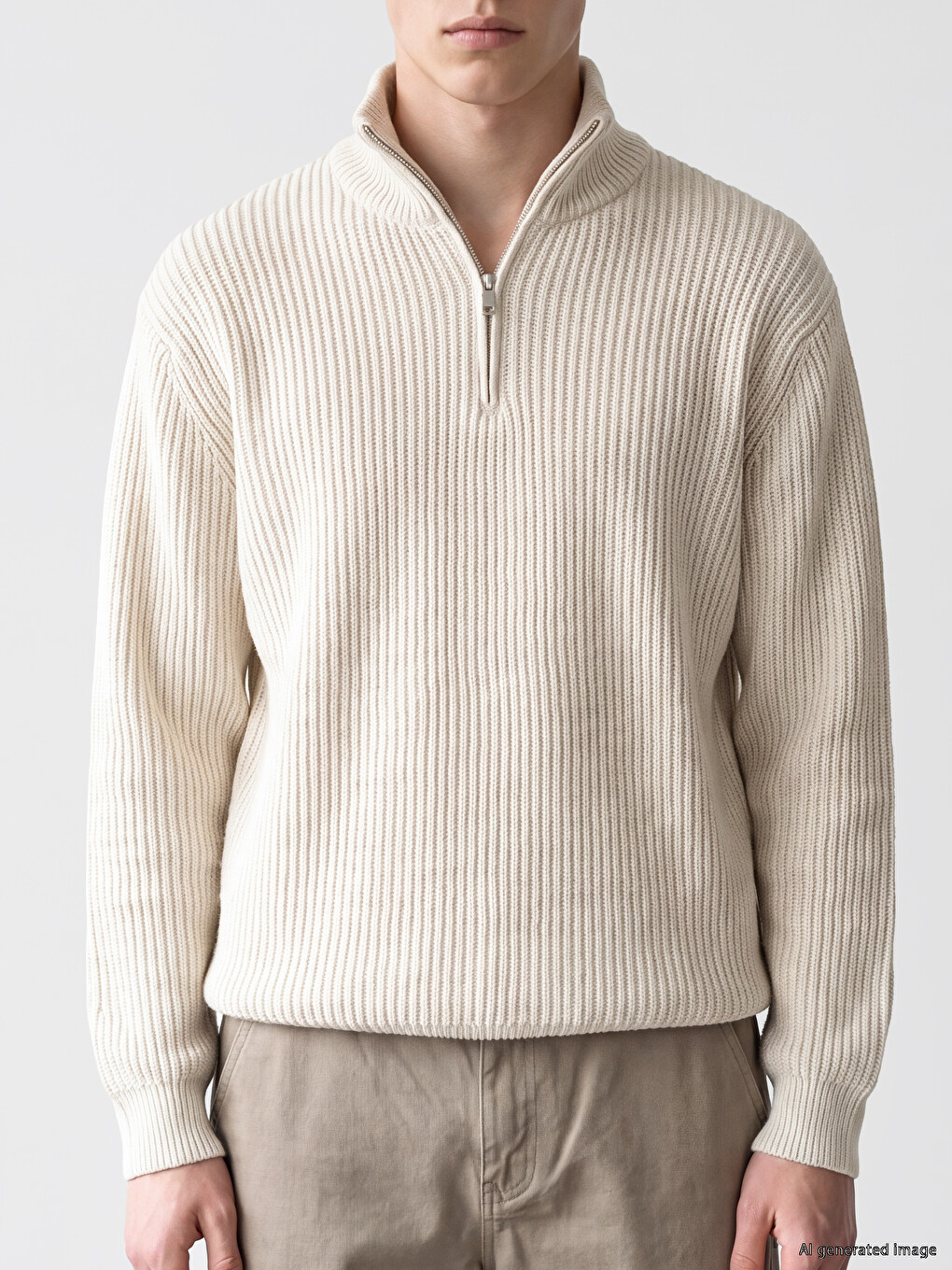 Man Beige Sweater-2