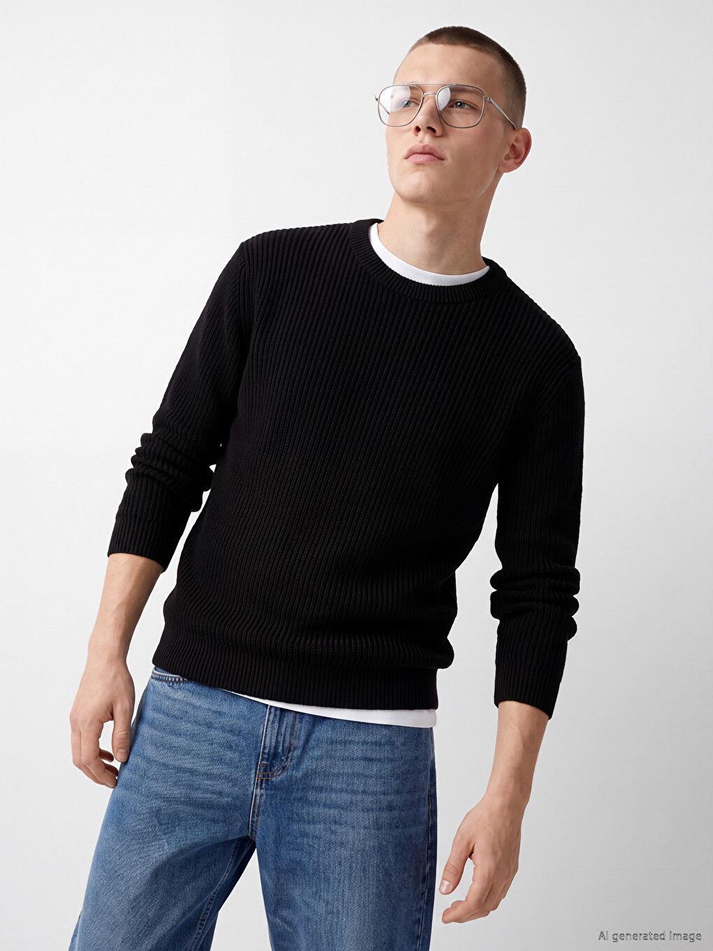 Crew Neck Men's Knitwear Sweater