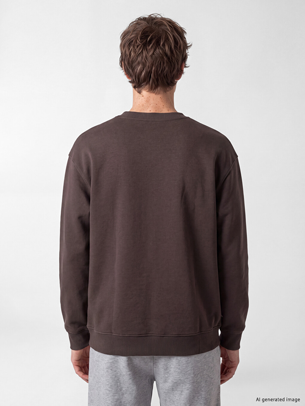 Crew Neck Printed Men's Thick Sweatshirt-3