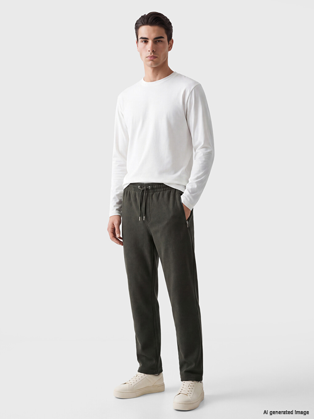 Man Khaki Sweatpants