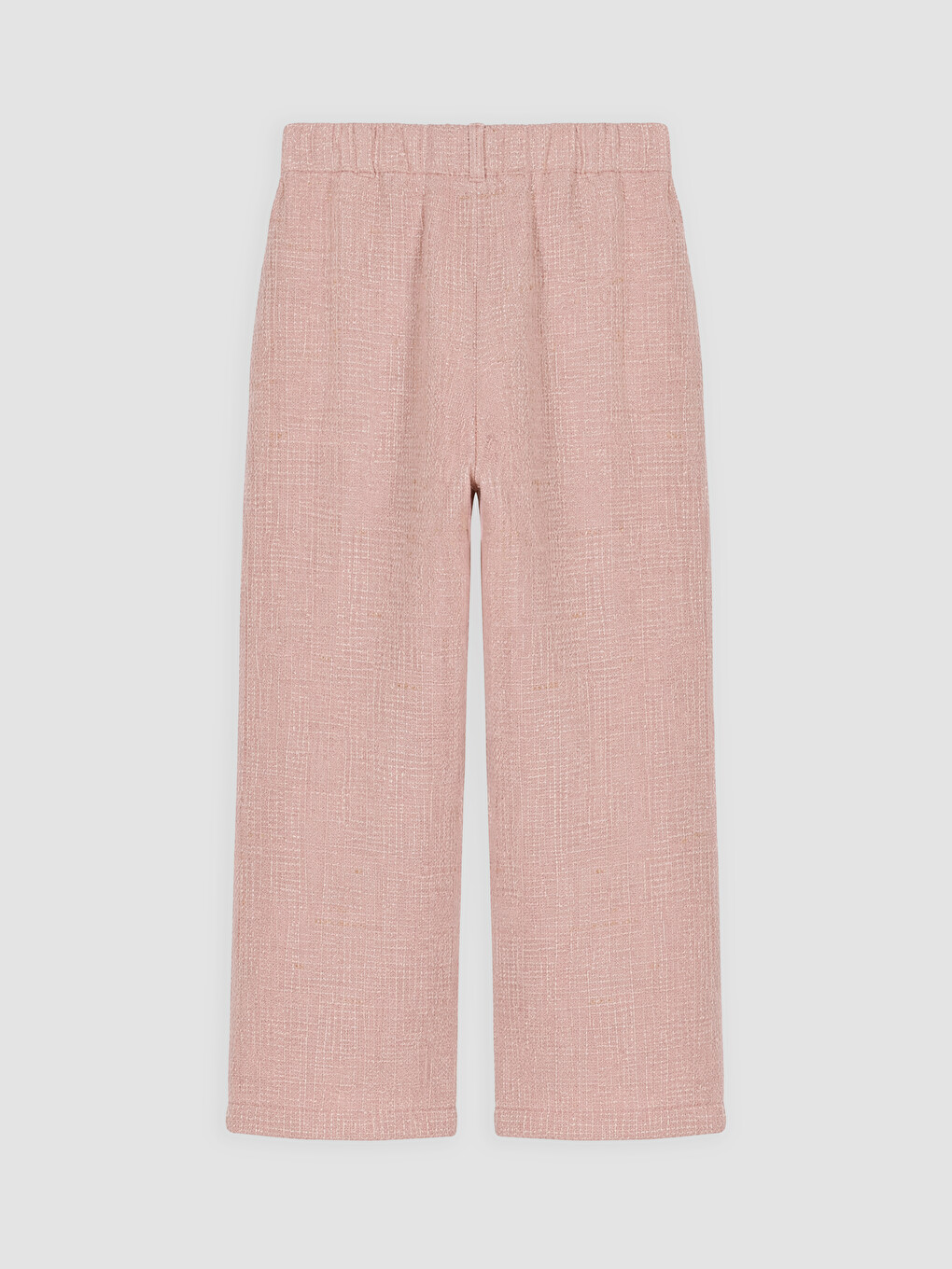 Pembe Beli Lastikli Kız Çocuk Gabardin Pantolon-1
