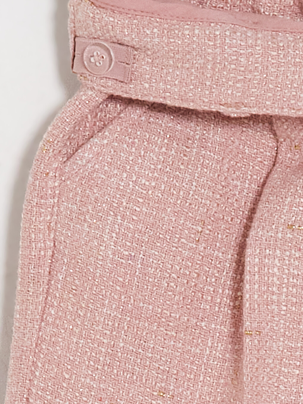Pembe Beli Lastikli Kız Çocuk Gabardin Pantolon-2