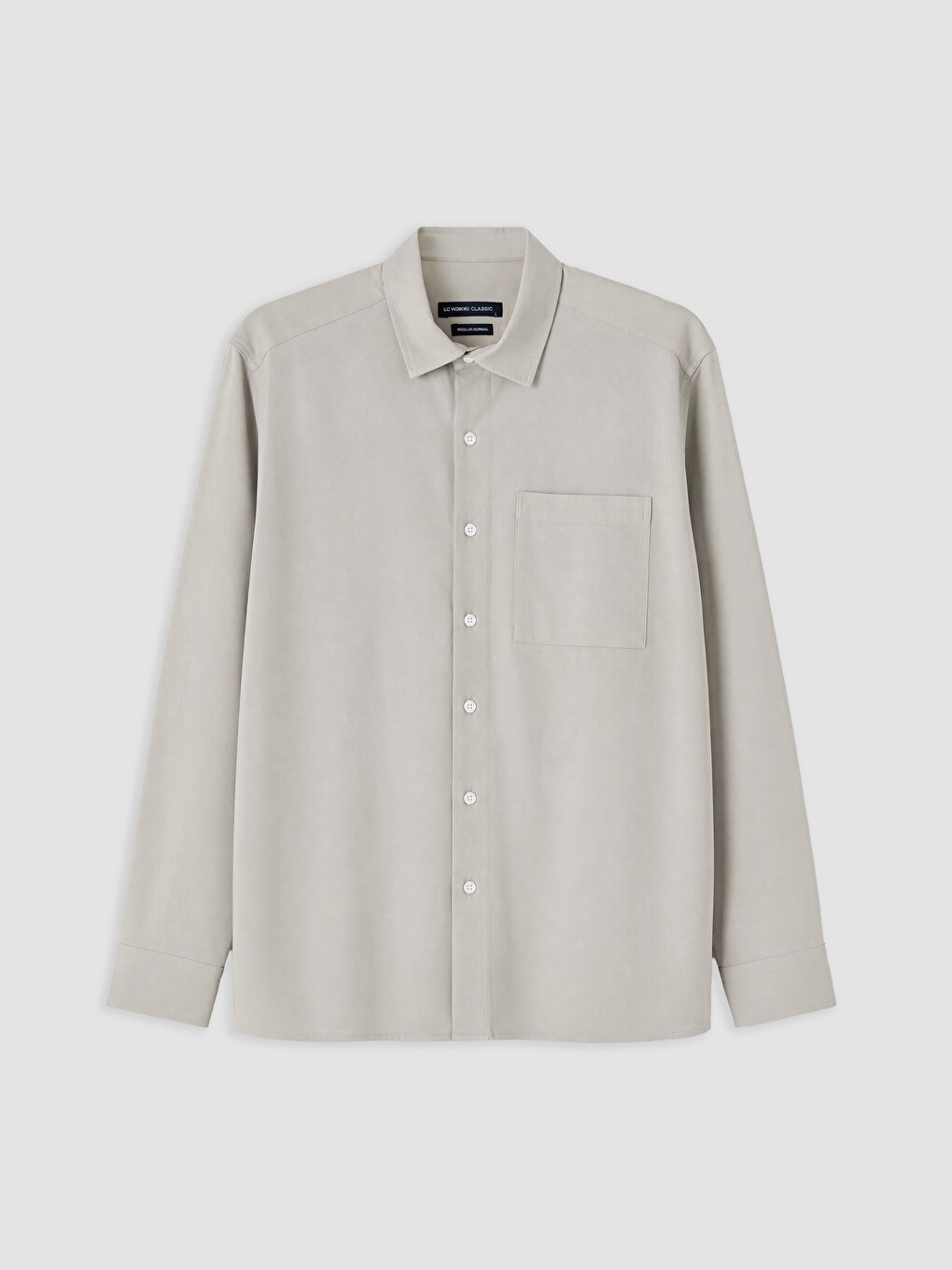 Bej Regular Fit Gabardin Erkek Gömlek
