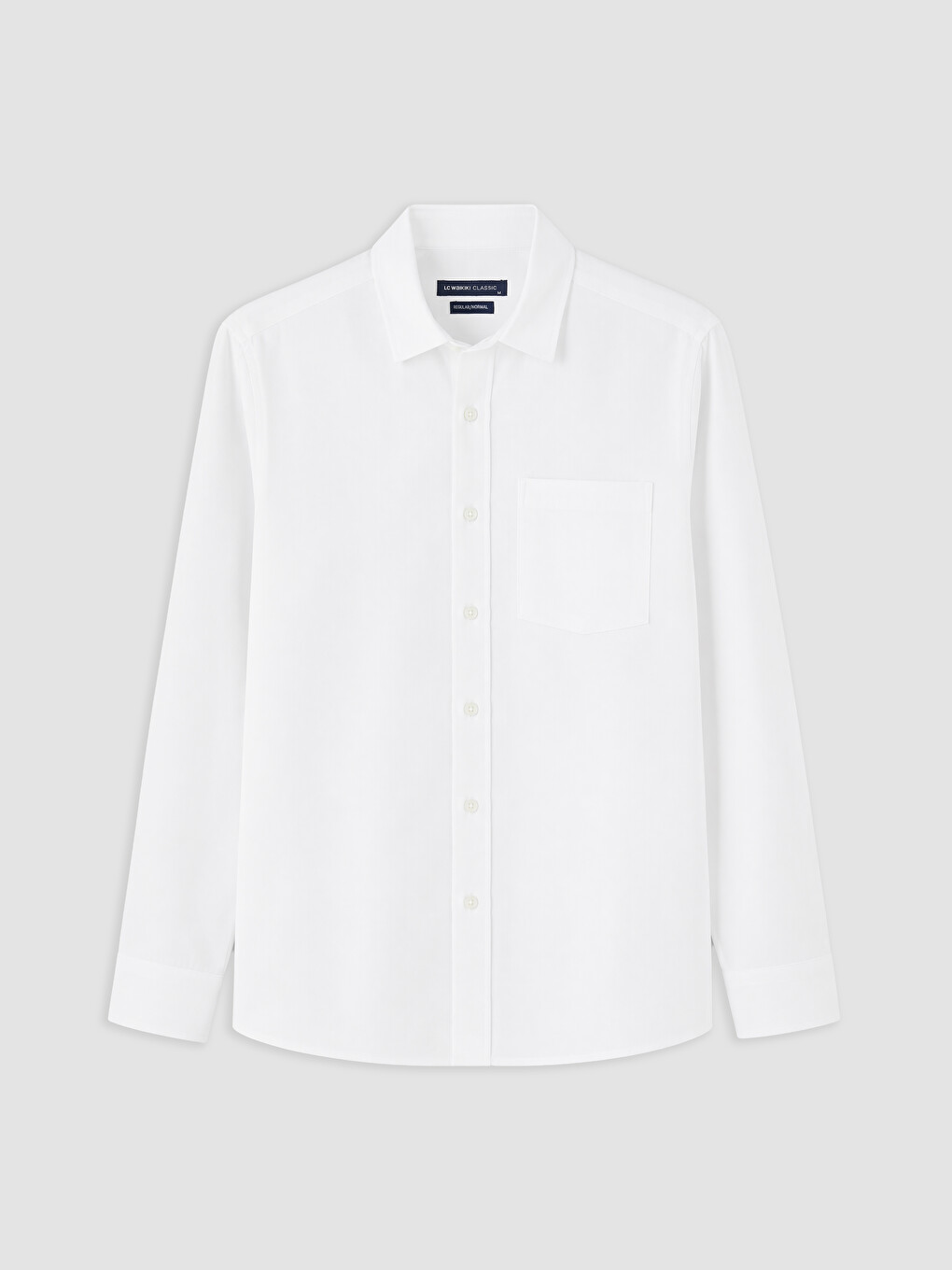 Beyaz Regular Fit Gabardin Erkek Gömlek