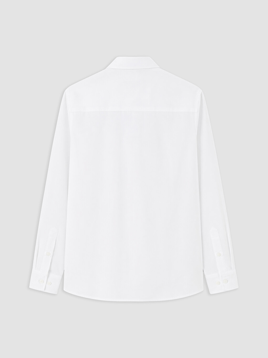 Beyaz Regular Fit Gabardin Erkek Gömlek-1