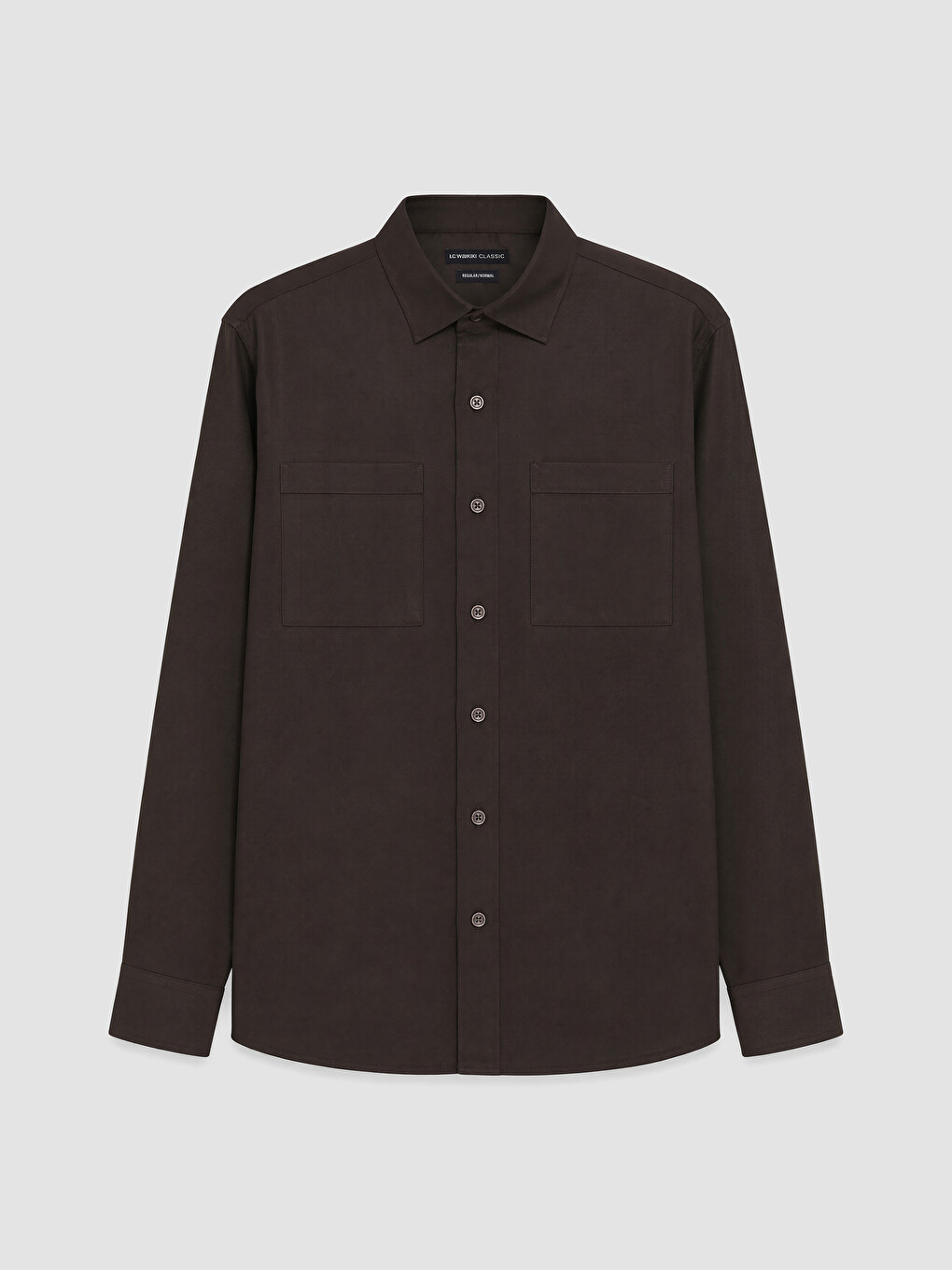 Kahverengi Regular Fit Gabardin Erkek Gömlek-3