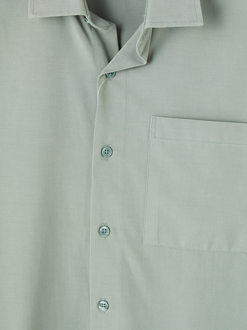 Yeşil Regular Fit Gabardin Erkek Gömlek-1